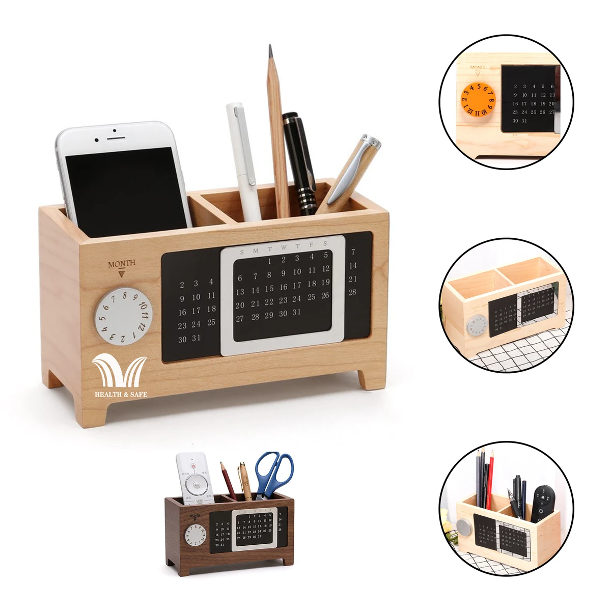 Wooden Pencil Holder Desk Supplies Organizer Pen Cup 1