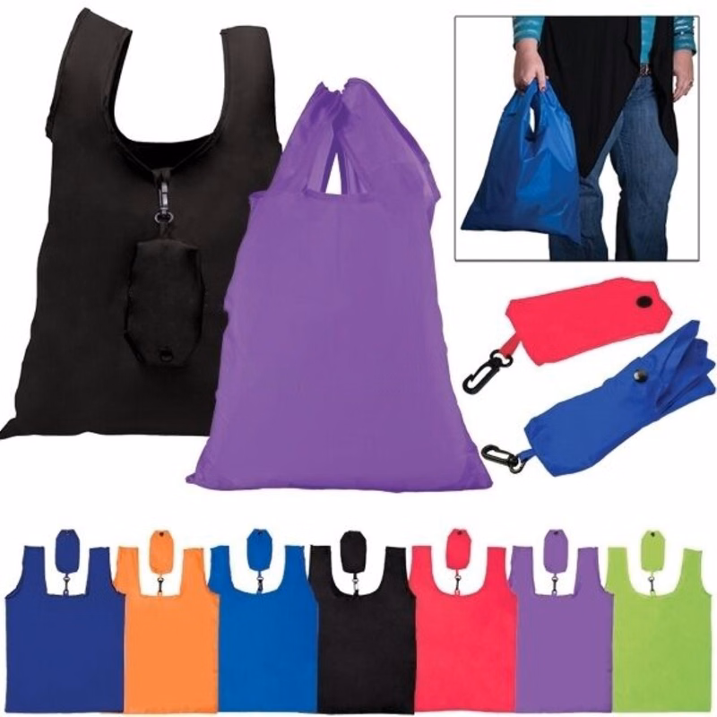 Large Resuable Polyester Folding Grocery Tote Bag