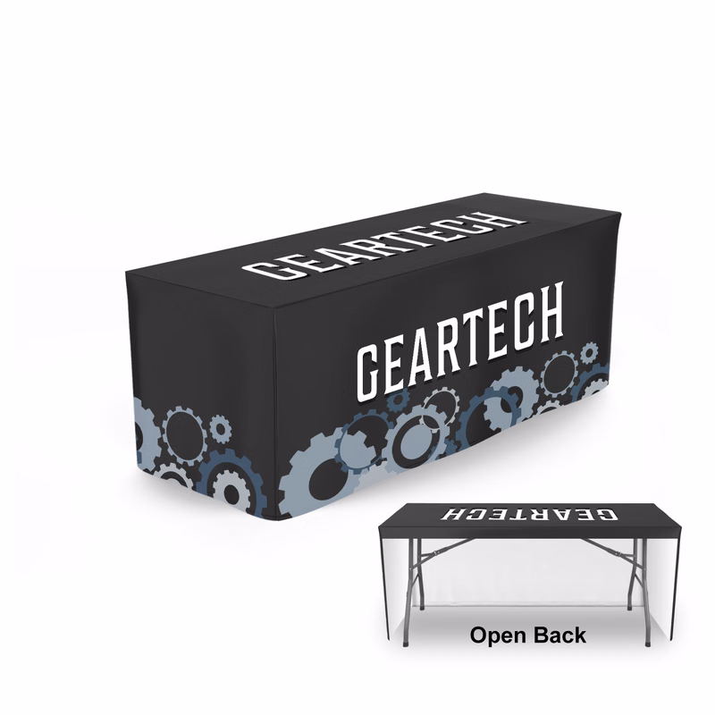 8' Fitted Table Cover (3-Sided, Closed Corners)