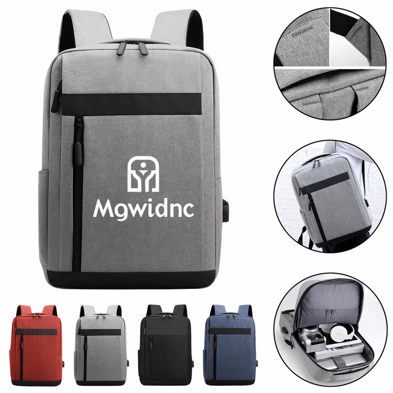 Classic Stylish Laptop Backpack for Business Travel Commute with USB Charging Port Large Capacity.