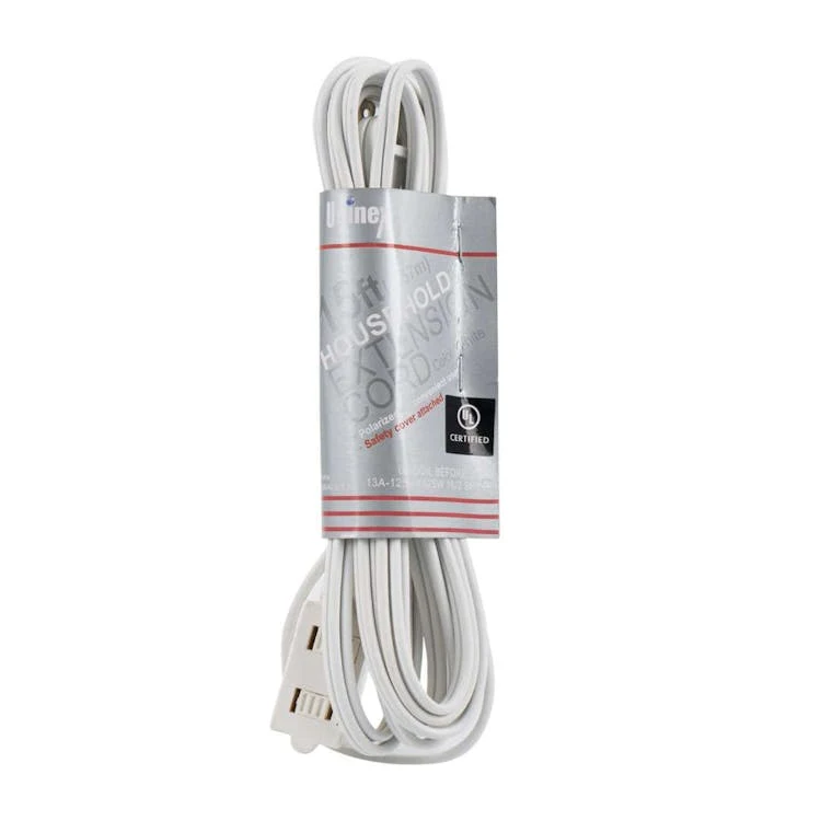 Household Power Extension Cord White - 15' 1
