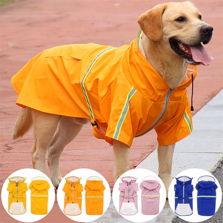 Raincoats for Large Dogs with Reflective Strip Rain