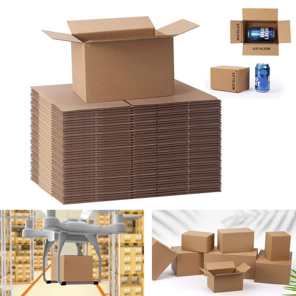 Small Business 6x4x4 Inches Shipping Corrugated Cardboard Packaging Box 1