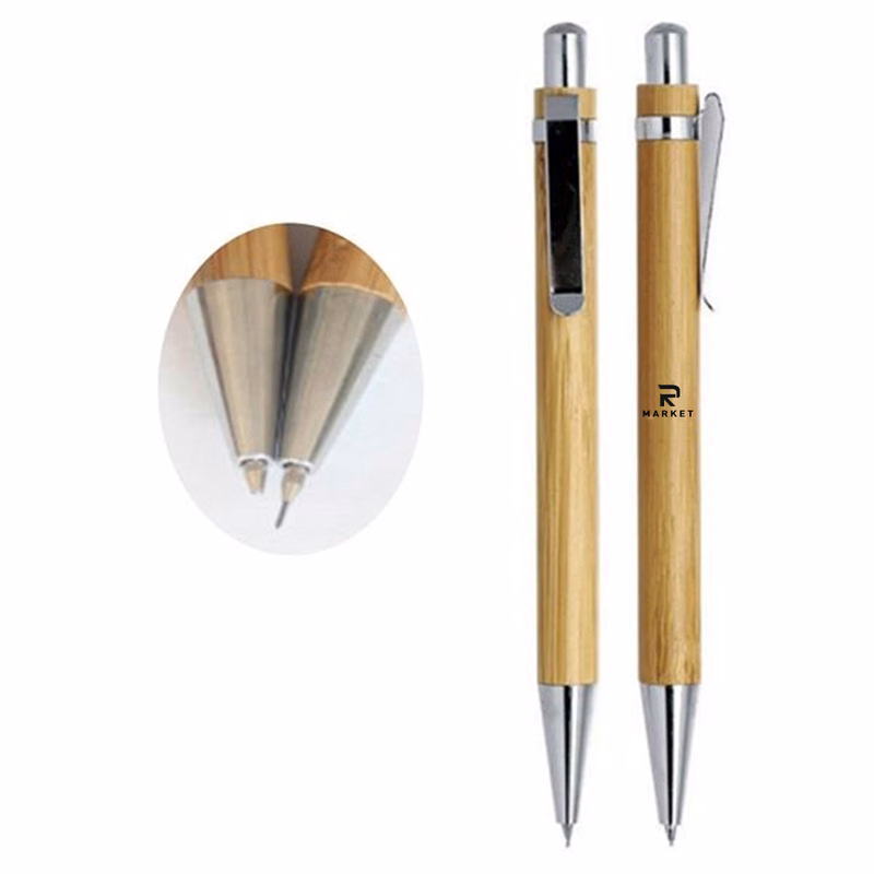 Bamboo Wooden Retractable Ballpoint Penink pen is 5.5 x 0.4 inches