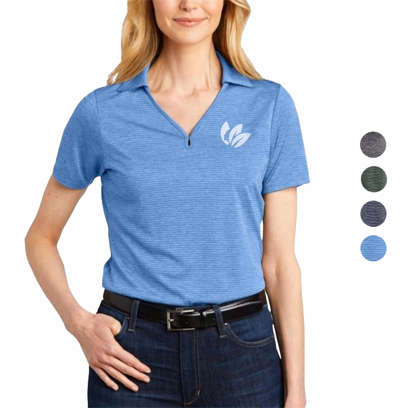Port Authority Ladies Shadow Stripe Polo w/ Screen Print