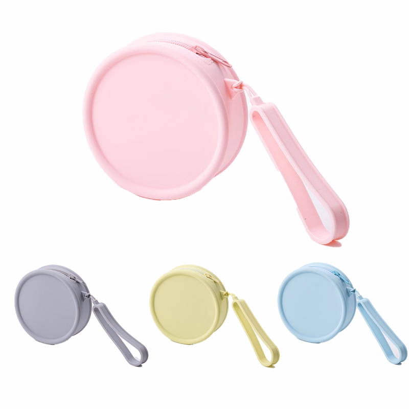 Portable Silicone Round Makeup Storage Bag