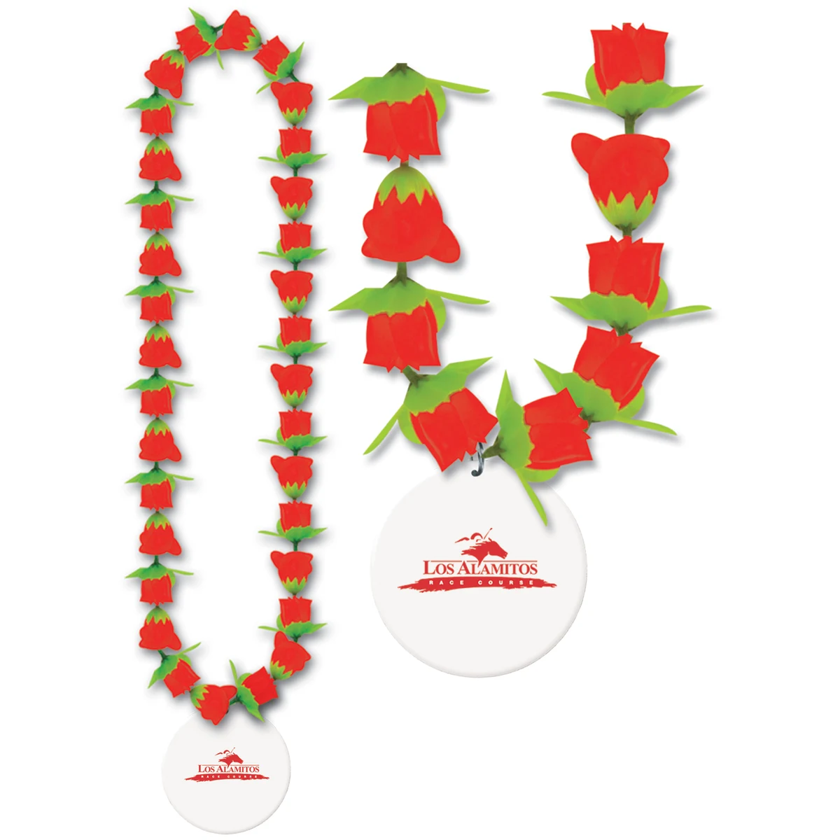40" Fabric Rose Lei w/ Custom Shaped PVC Medallion 1
