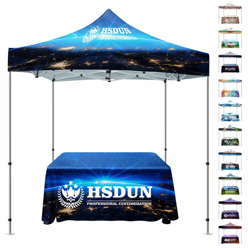10' x 10' Advertising Canopy Tent With 6' Sublimated Table Cover Set