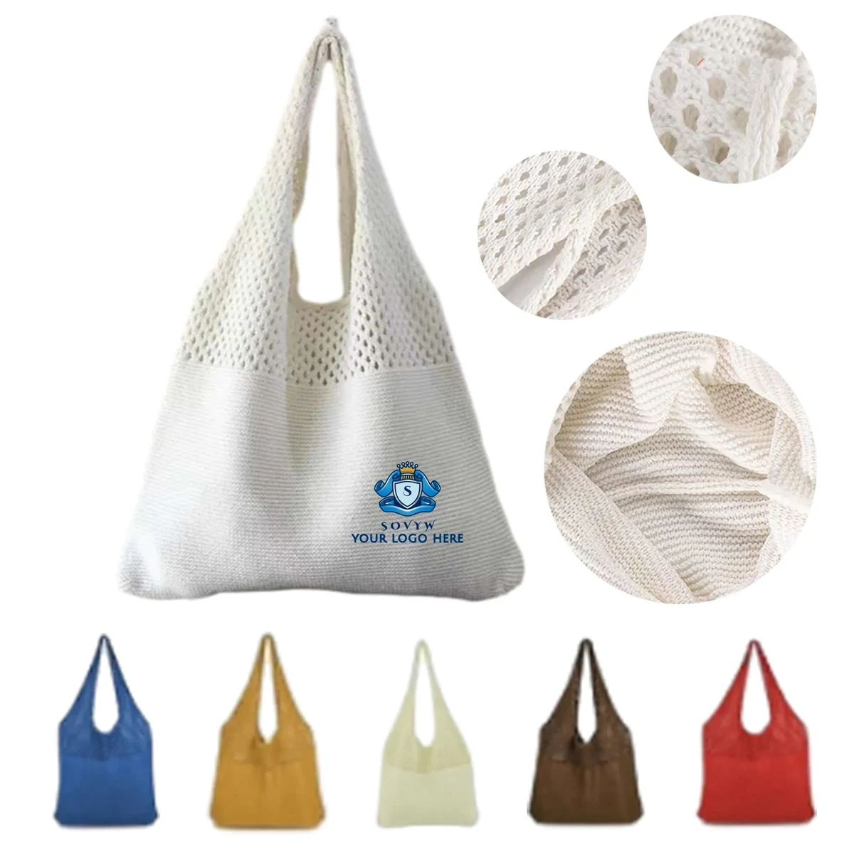 Customised Shoulder Canvas Shopping Bag With Pocket 1