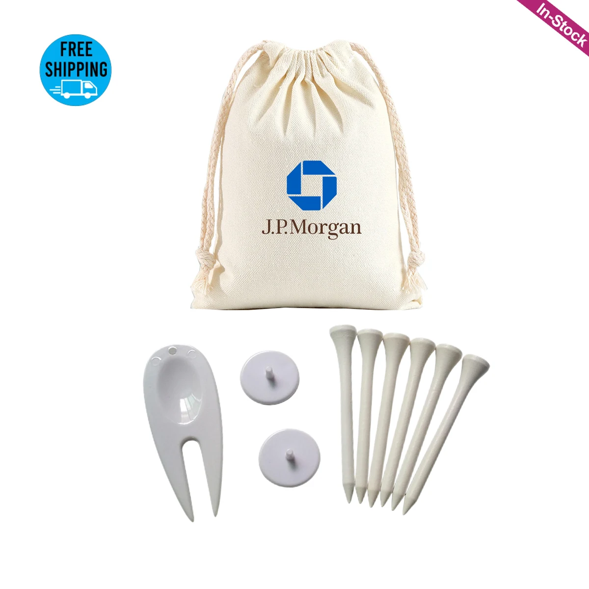 Cotton Golf Pack of 6 Tees, 2 Ball Markers, 1 Divot Tool 1