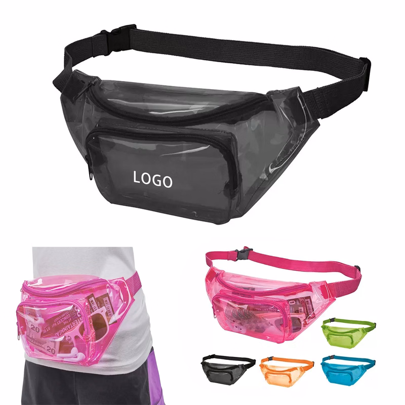 PVC Transparent Zipper Waist Bag