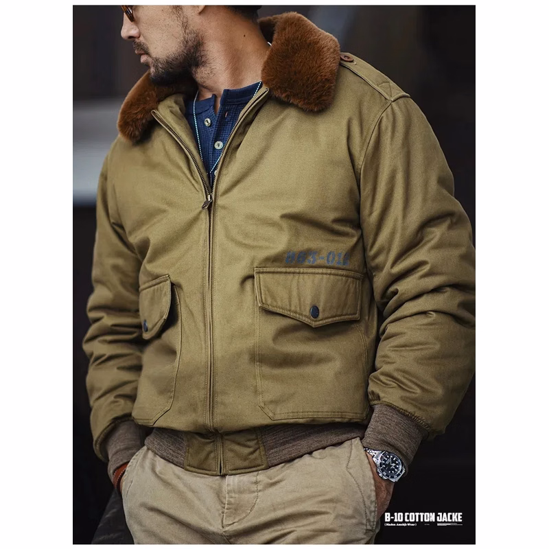 Workwear American Retro Bomber Jacket for Men