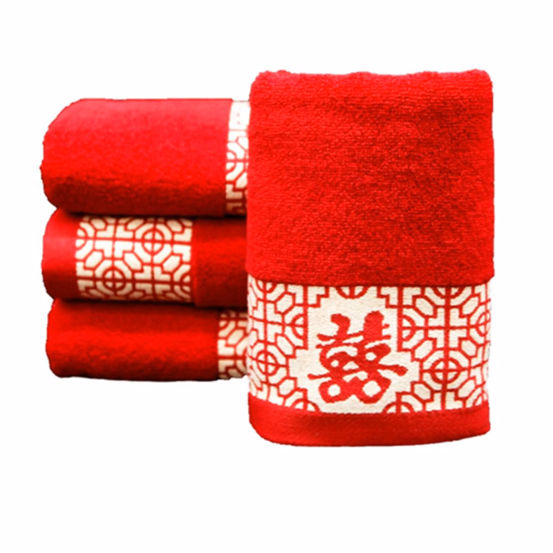 Wedding Theme Red Hand Towel