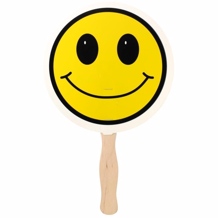 Stock 7" Round Hand Held Fan