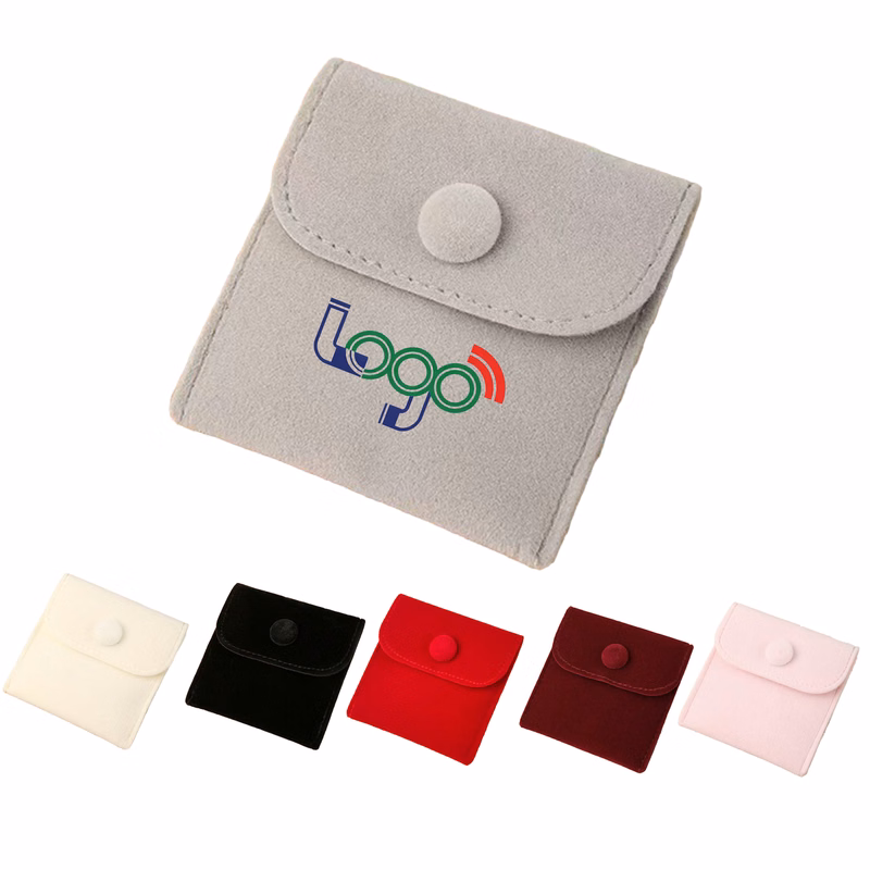 Velvet Snap Flap Jewelry Pouch for Bracelet Packaging