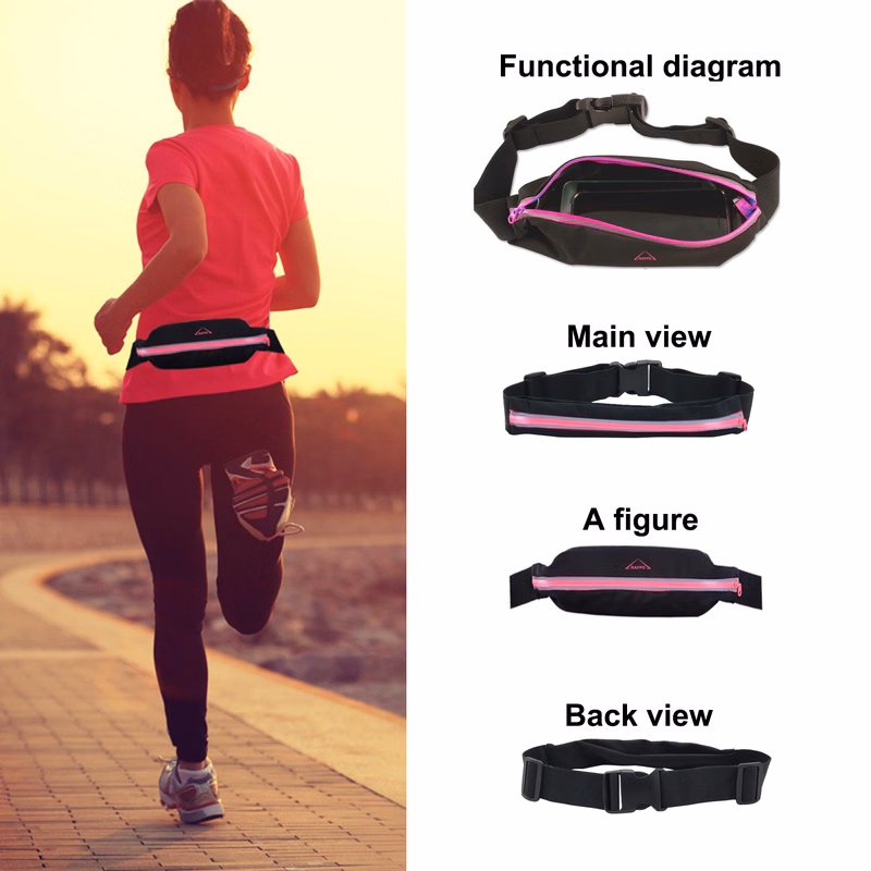 Outdoor Sport Reflective Stripe Belt Waist Bag