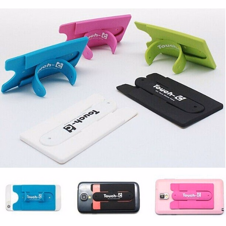 Silicone wallet with phone stand