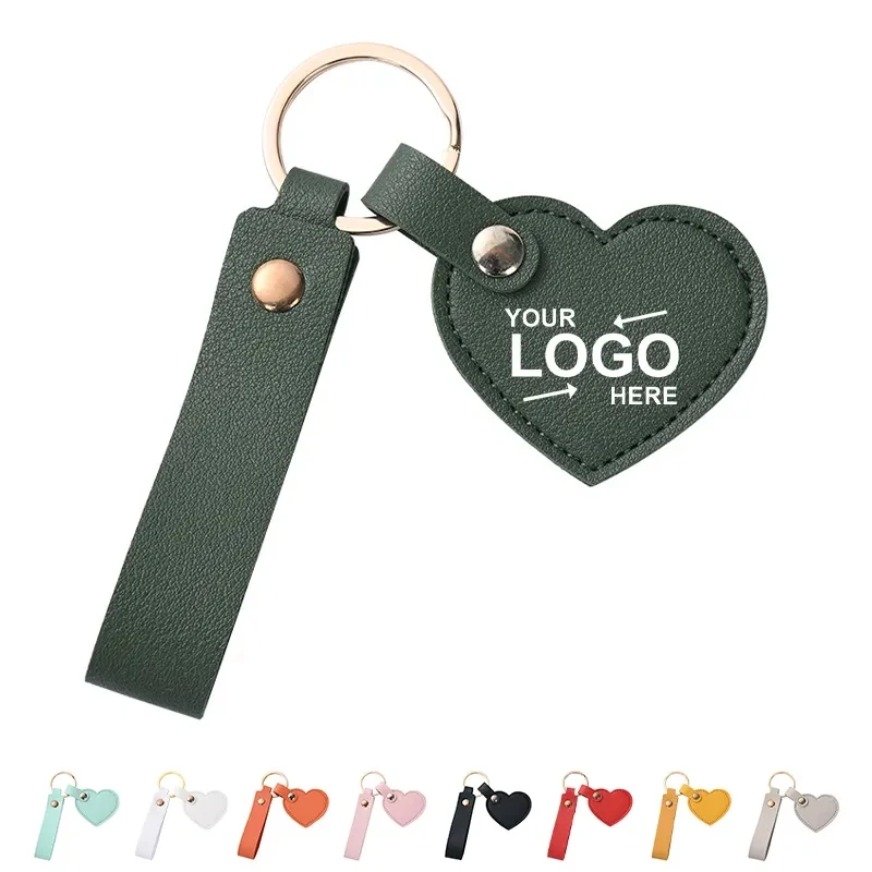 Heart Pu Leather Keychain 1