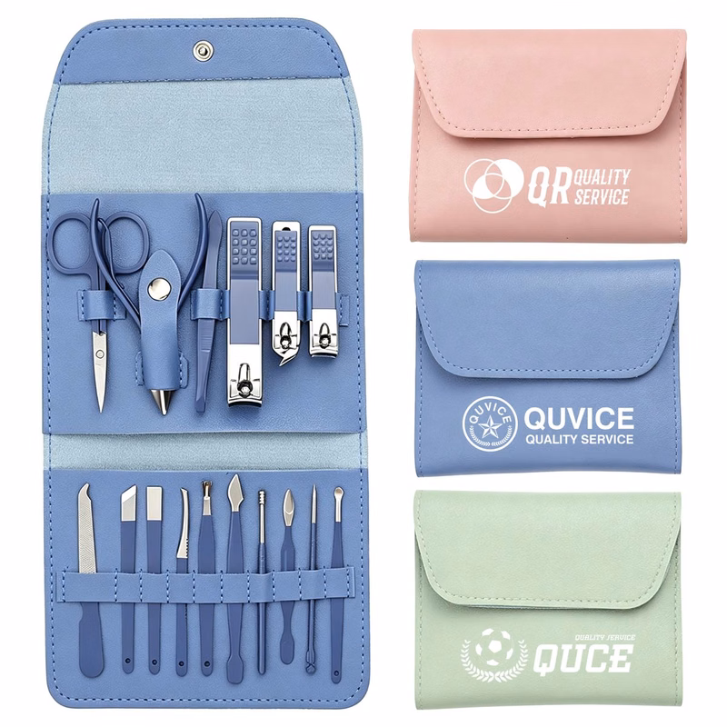 Portable Leather Bag With Nail Clipper Set