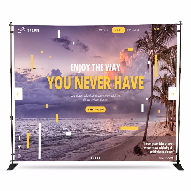 Adjustable Step and Repeat Backdrop Banner Stand 8' x 10'