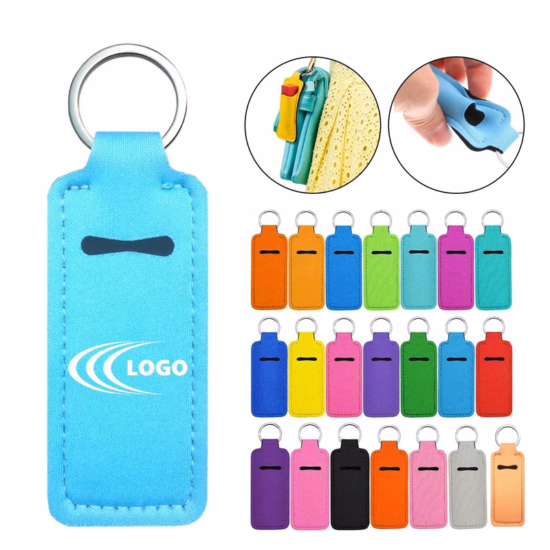 Full Color Neoprene Lipstick Holder Keychain MOQ 50