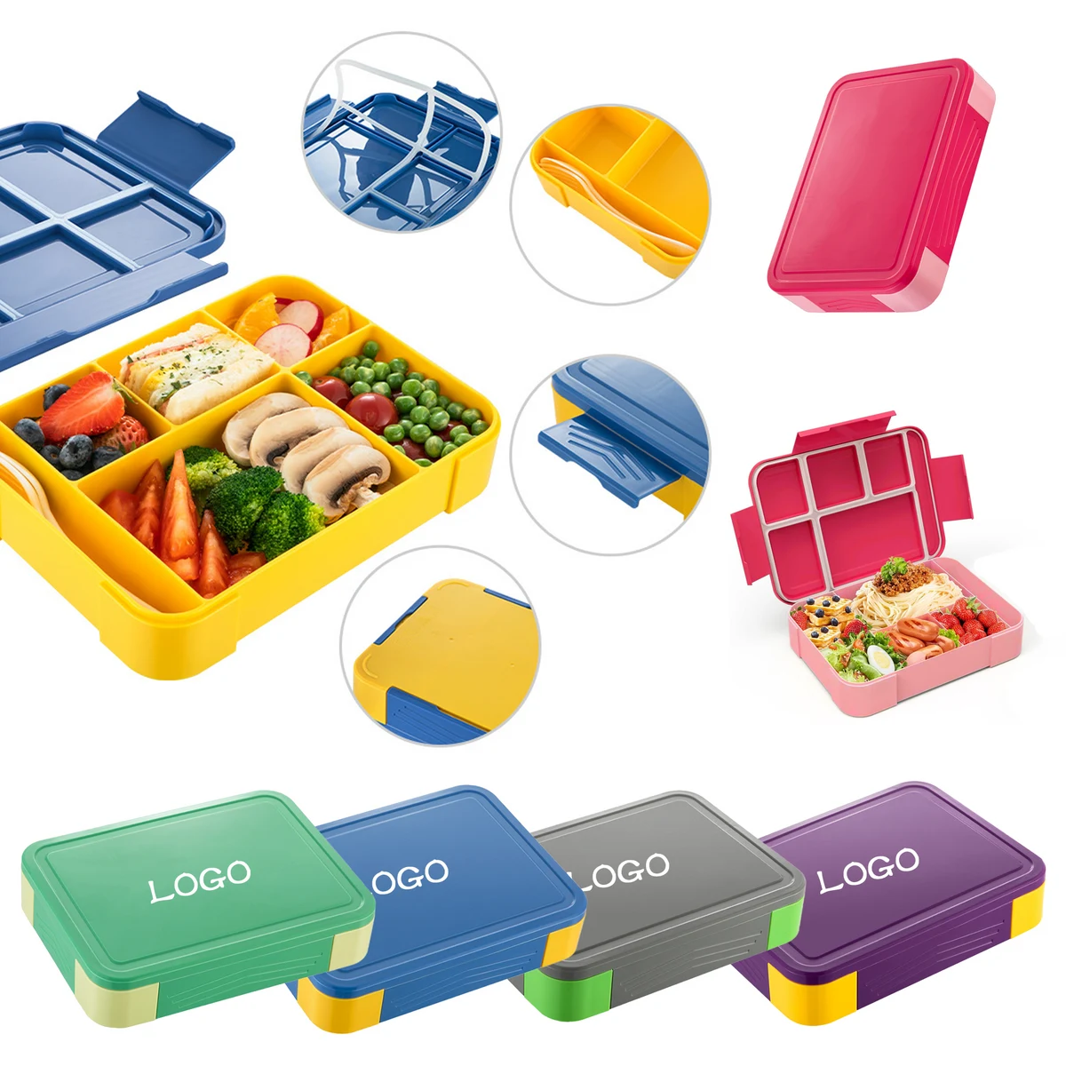 Portable Divided Food Storage Bento Box 1