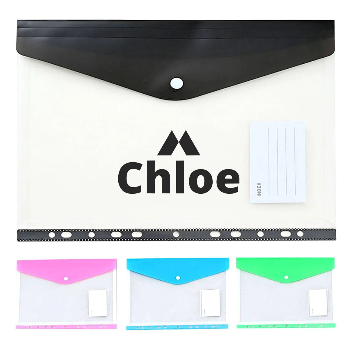 Plastic Document Snap Button Office File Folder 1