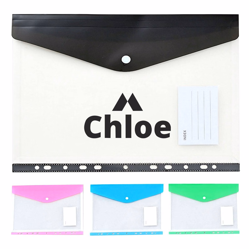 Plastic Document Snap Button Office File Folder