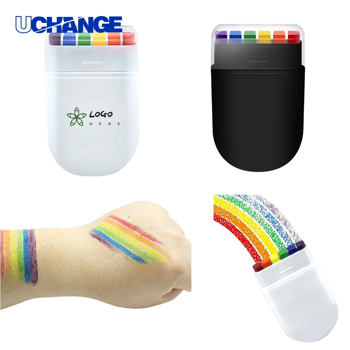 Event Rainbow Fan Brush for Face and Body Painting Tool 1