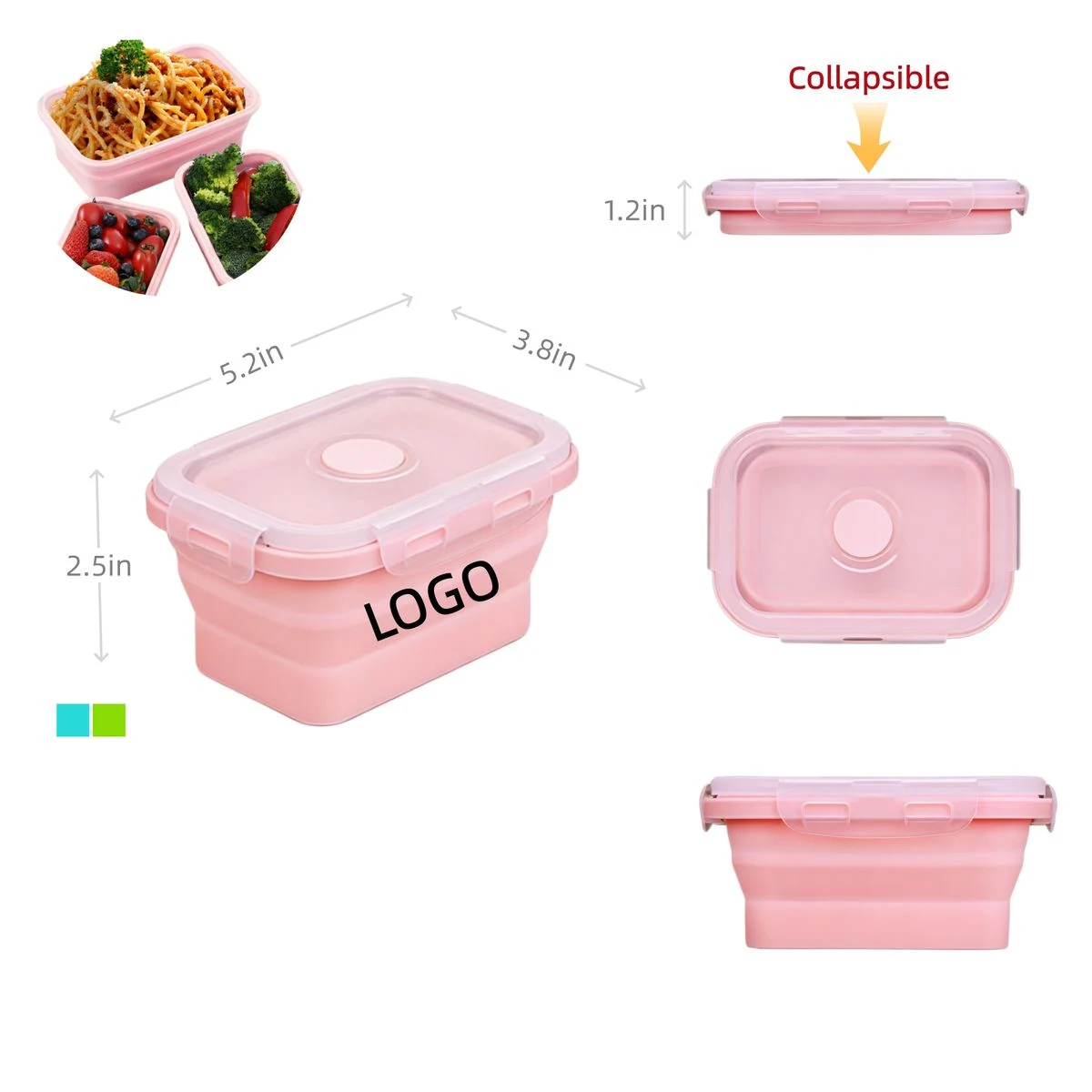Portable Silicone Foldable Lunch Boxes 1
