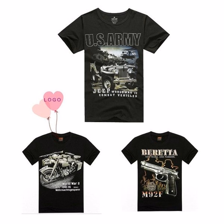 Cotton 3D Military Pattern T-Shirt