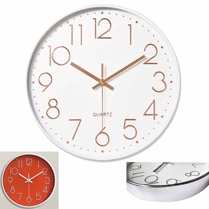 Round Silent Non Ticking Quartz Wall Clock