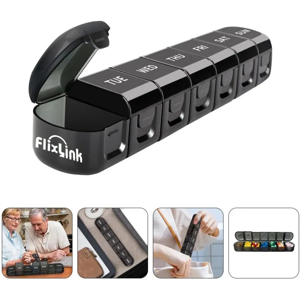 7-Day Pill Box with Removable Compartments 1