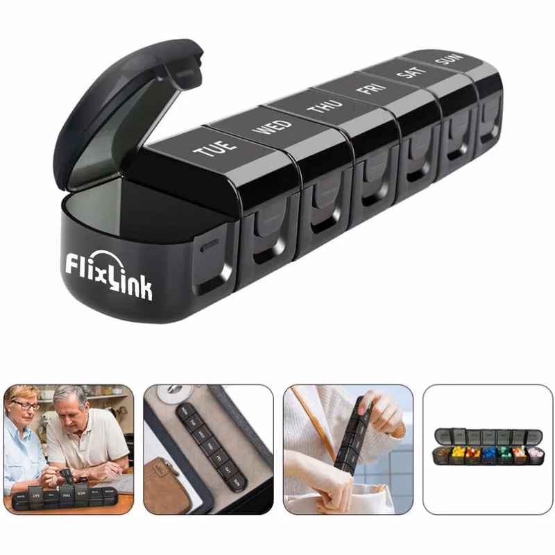 7-Day Pill Box with Removable Compartments