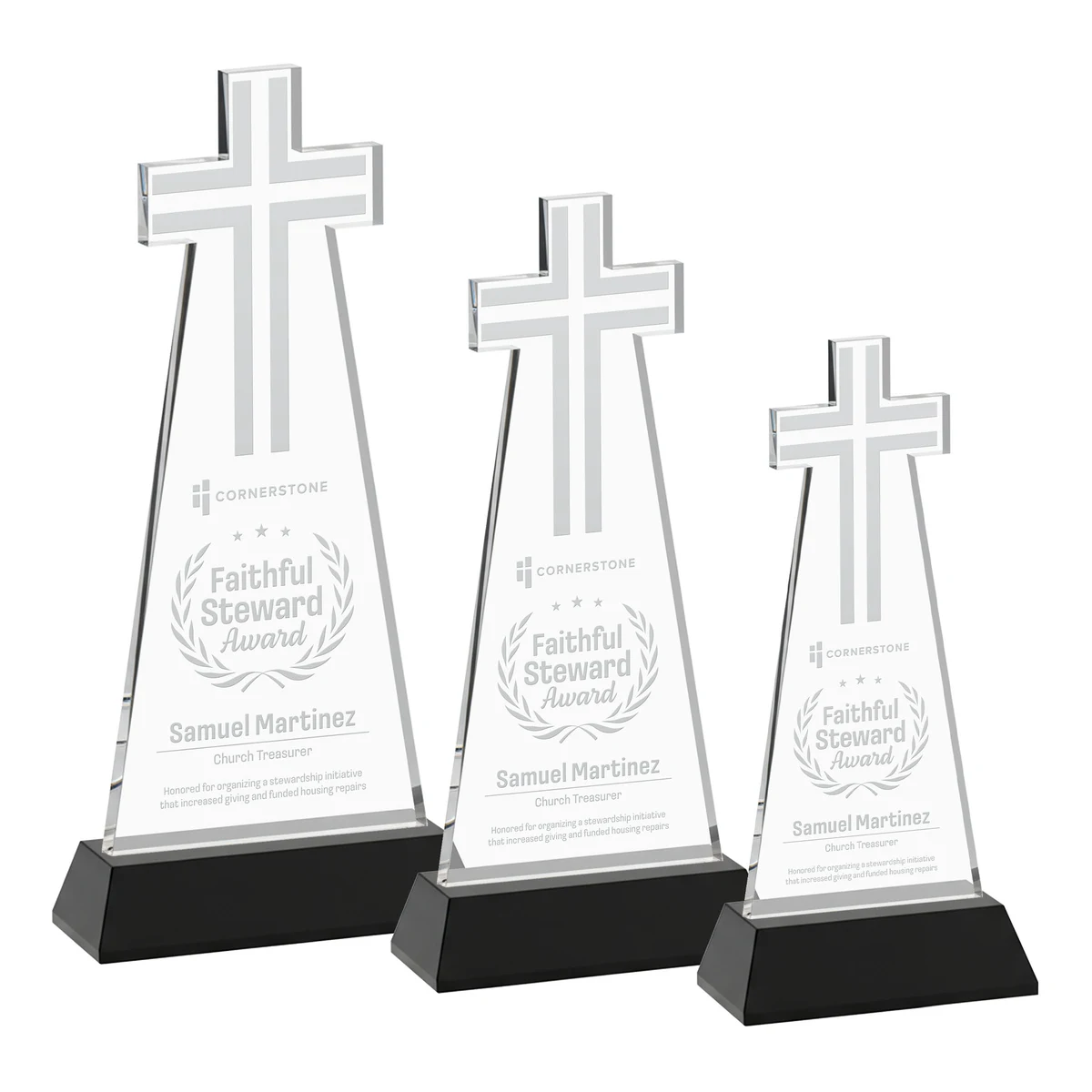 Cross Award on Hartford Base - Black 1