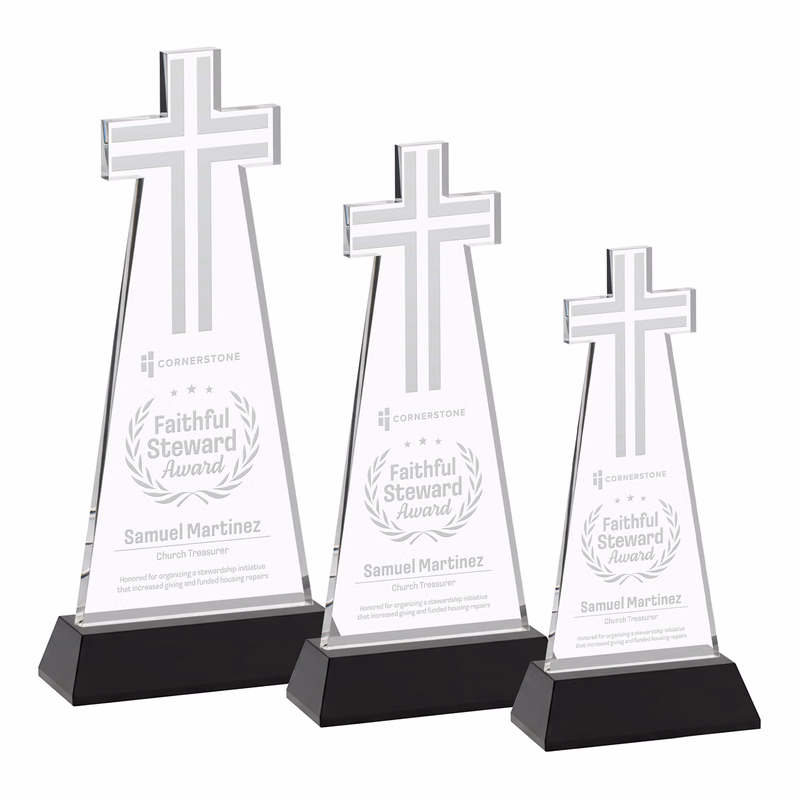 Cross Award on Hartford Base - Black