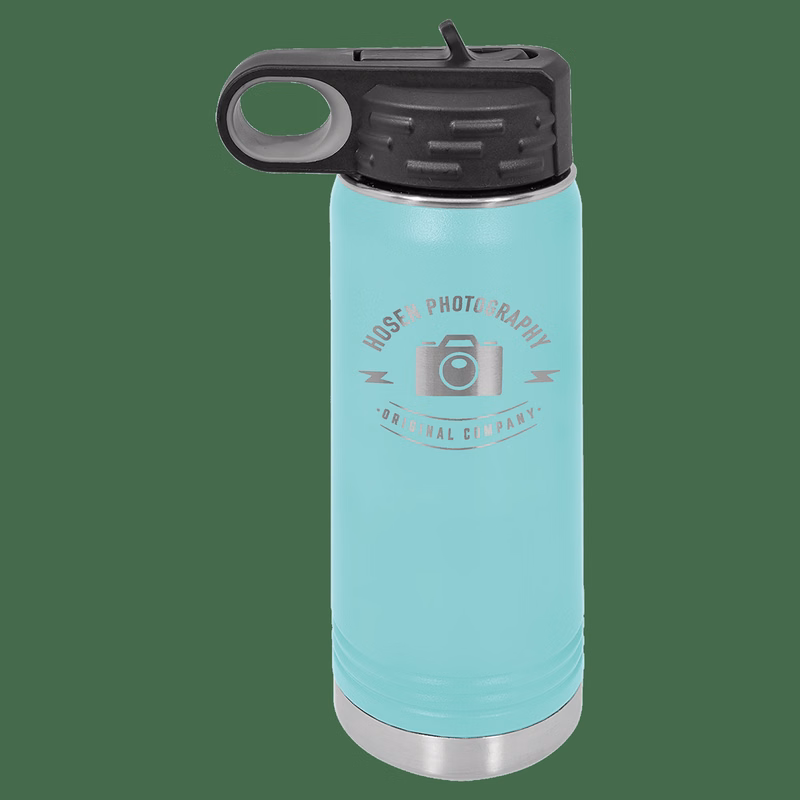 20 oz. Teal Laser Engraved Polar Camel Water Bottles