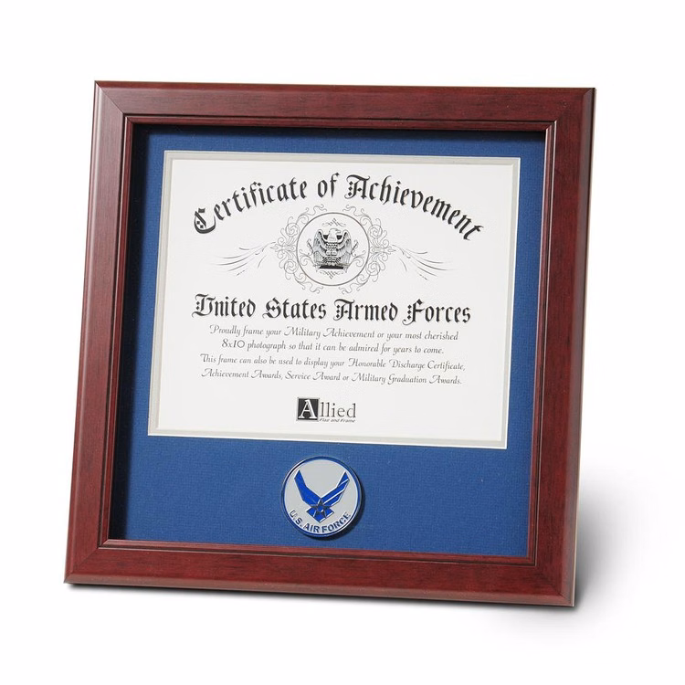 Aim High Air Force Medallion 8-Inch by 10-Inch Certificate Frame