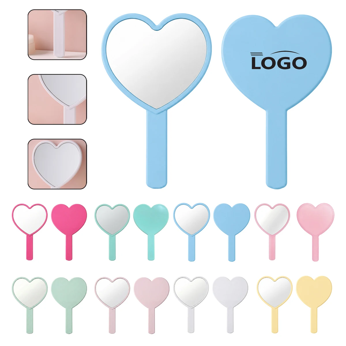 Heart Shaped Handheld Makeup Mirror 1