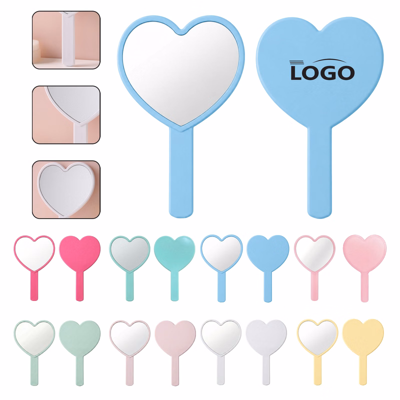 Heart Shaped Handheld Makeup Mirror