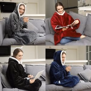 Zipper Blanket With Sleeves Women Oversized Hoodies