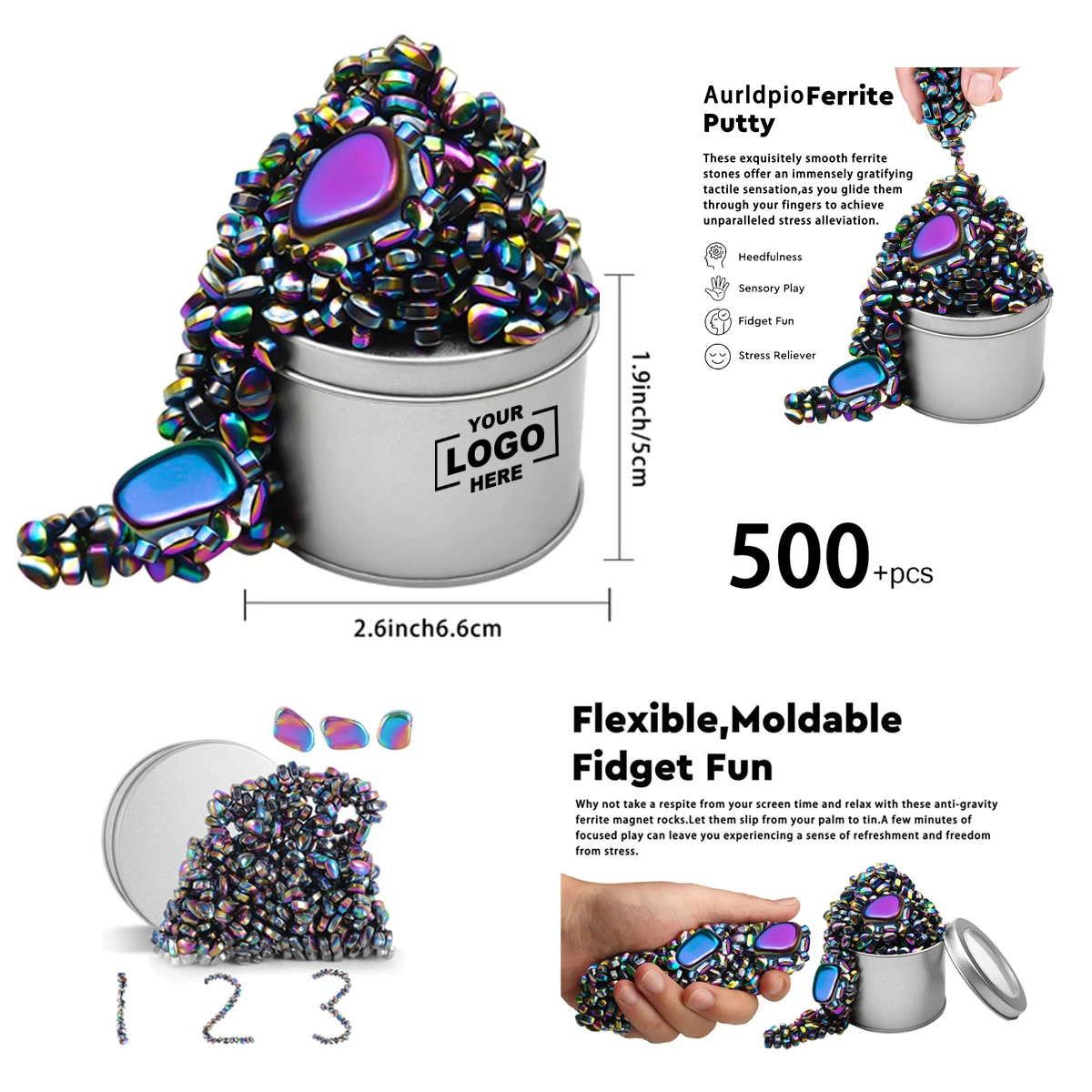 500 Weak Magnetic Ferrite Stones 1