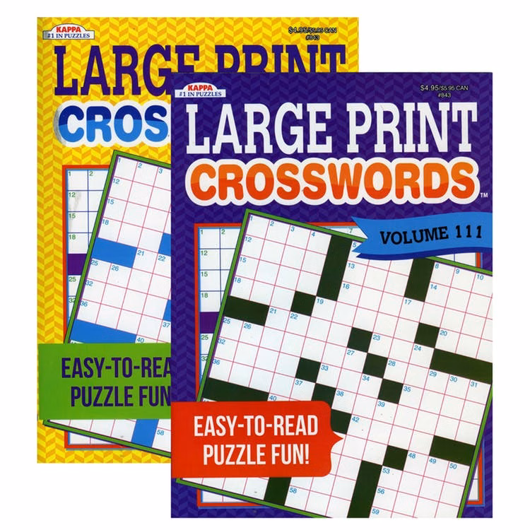 Crosswords Puzzle Books - Large Print Two Titles
