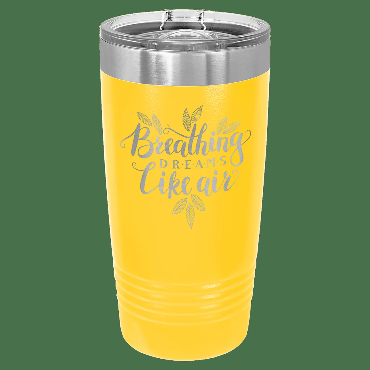 20 oz. Yellow Laser Engraved Polar Camel Ringneck Tumblers w/Slider Lid 1
