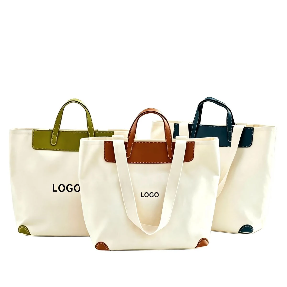 13"W x 7"H Canvas Leather Trim Carryall 1