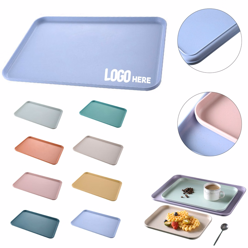 Rectangle Wheat Straw Food Serving Tray