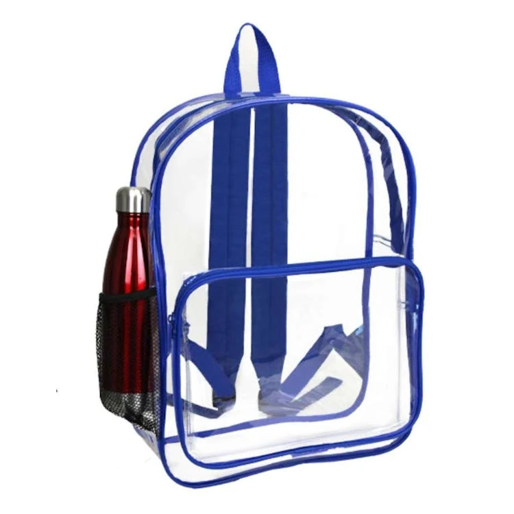 16" Heavy Duty Clear Security Backpack - Royal Blue 1