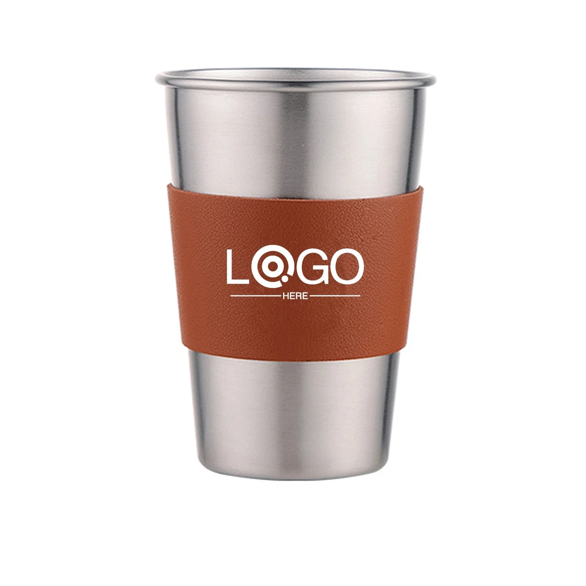 Stainless Steel Shot Glass Leather Wrapped 1