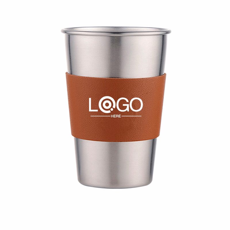 Stainless Steel Shot Glass Leather Wrapped