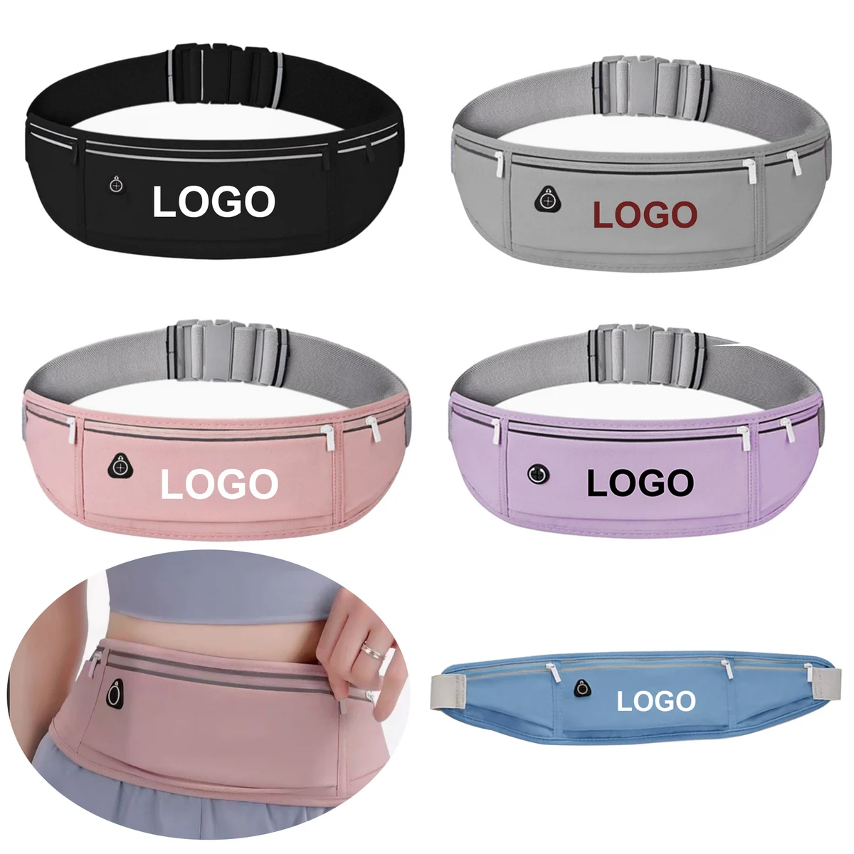 Reflective Strip Design For Sports Waterproof Waist Bag 1